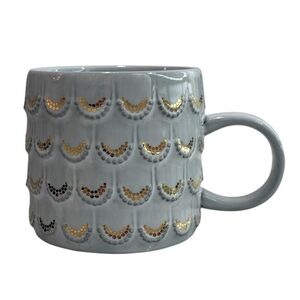 Starbucks 2016 Anniversary Mermaid Scales Mug Gray Gold 10oz